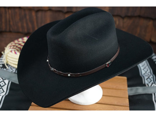 Justin Western Cowboy Hat "Houston" Black Brown Belt