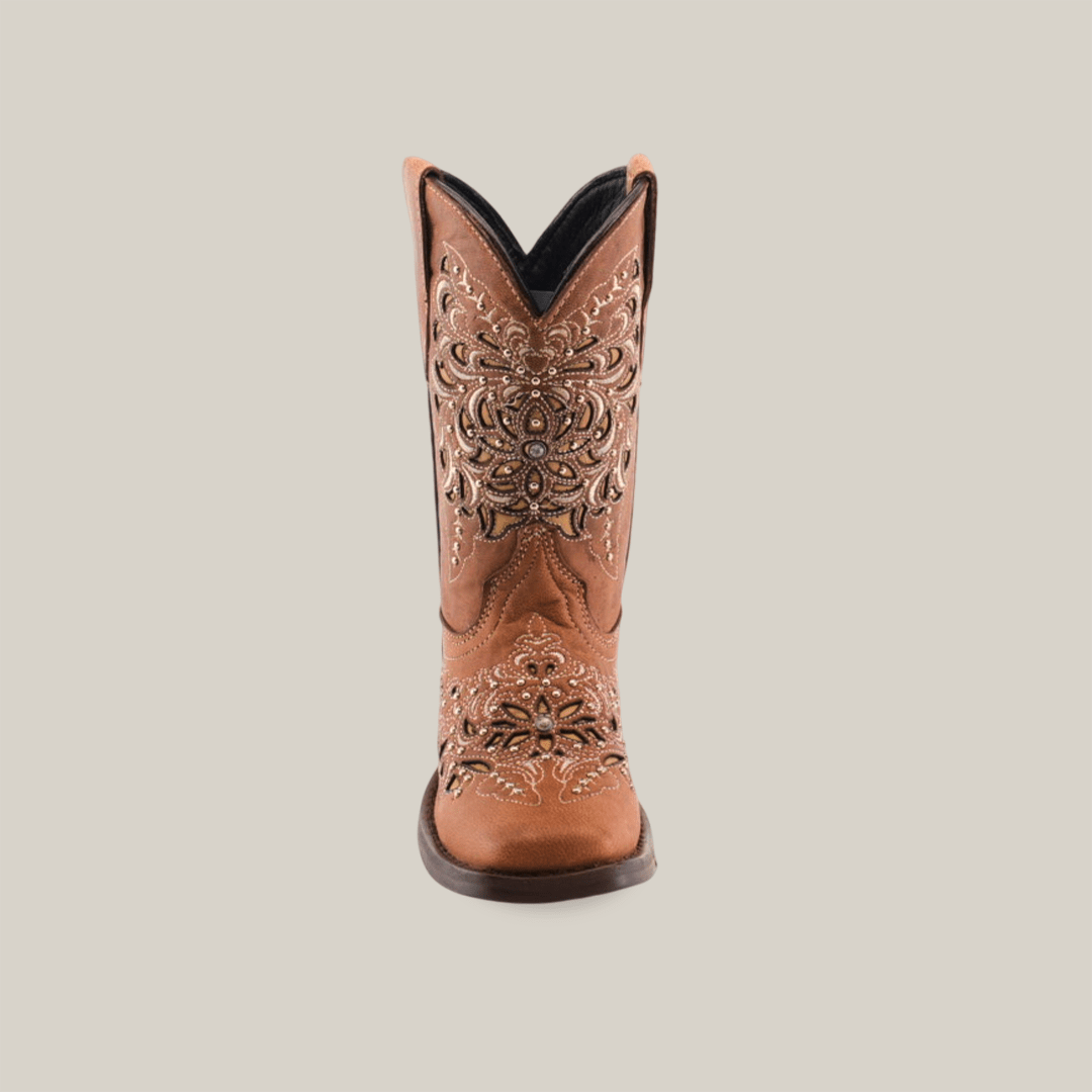 Kiara Studs Fawn - Square Toe - Kids Boots - Gomez Western Wear