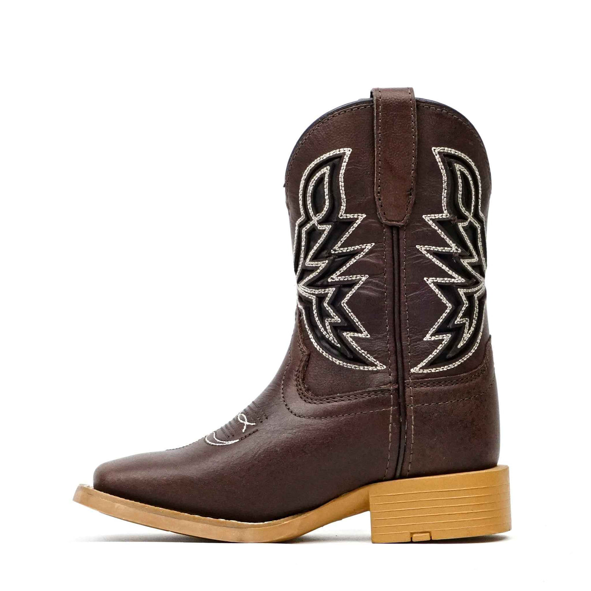 Kids Brown Leather Boots - Slip-Resistant Sole - Square Toe (TCK016) - Gomez Western Wear
