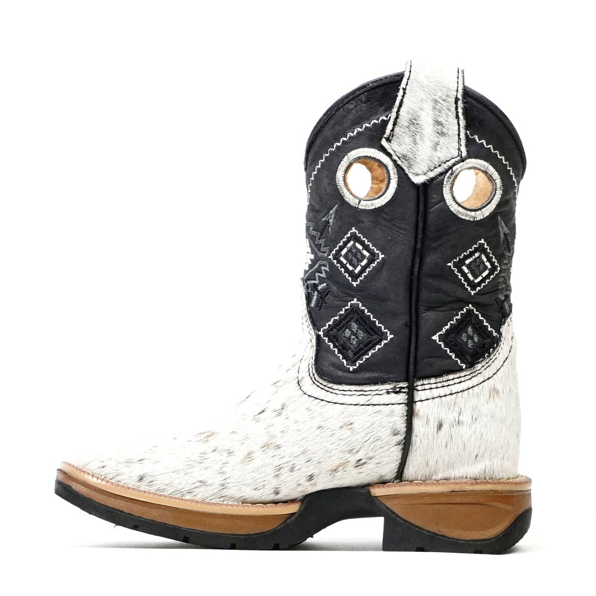 Kids Cowhair Boots- Double Density Sole - Square Toe - Gomez Western Wear