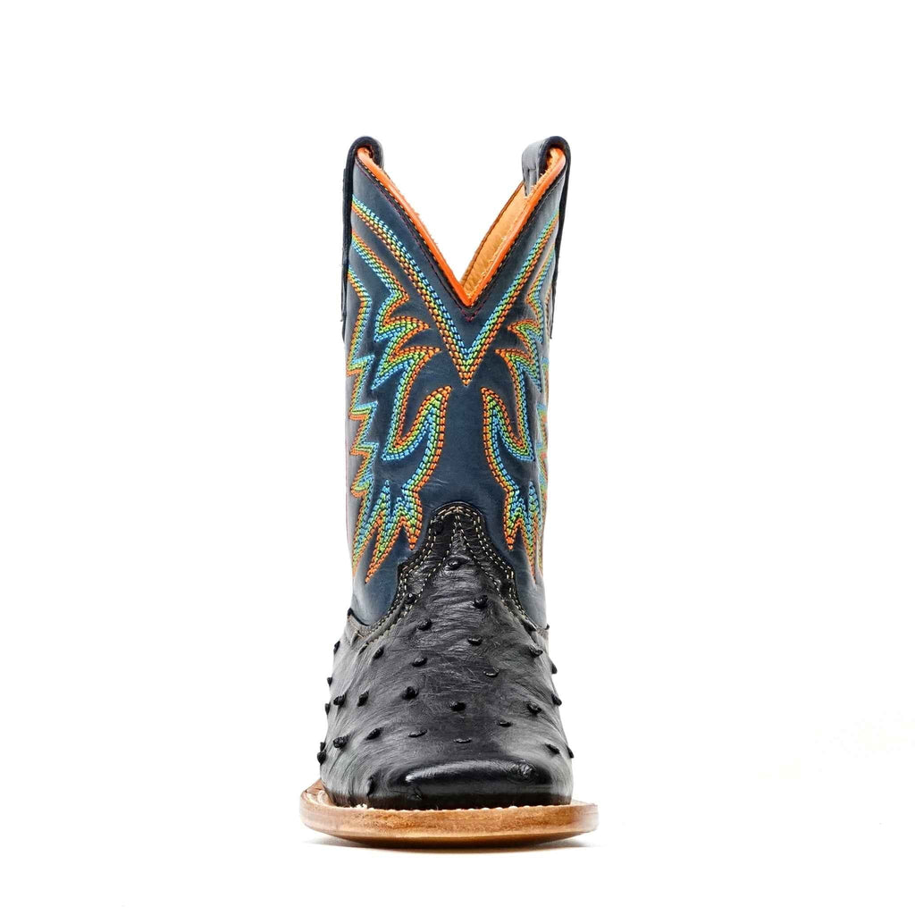 Kids Ostrich Boots - Black - Square Toe - Gomez Western Wear