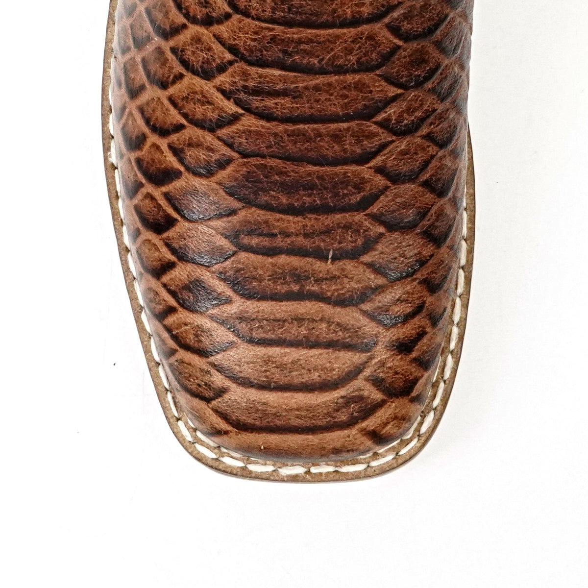 Kids Python Choco Boots - Embossed Leather - Square Toe (K11-1) - Gomez Western Wear