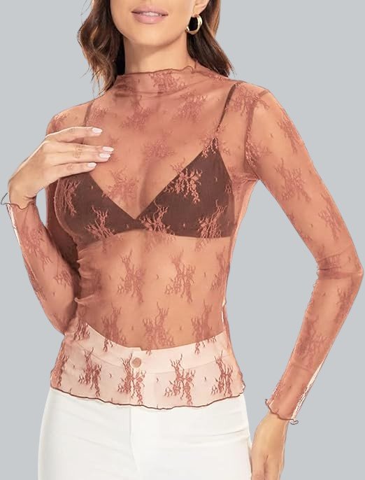 Lace Mesh Sheer Top - Gomez Western Wear