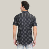 Mens Performance Western Short Sleeve Aztec Print Black Shirt -  PGW10630