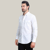 Mens Western Modern Fit Cotton/Spandex Long Sleeve White Shirt with Snaps - WPL10484