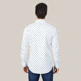 Mens Western Modern Fit White Long Sleeve Shirt with Snaps -  WPL10387