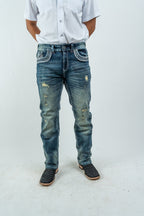 Men's Western Boot Cut Light Wash Denim Jeans (RS-016) - Gomez Western Wear