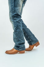 Men's Western Dark Blue Boot Cut Denim Jeans (RS-007) - Gomez Western Wear