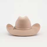 The 6X Chihuahua Belly is a premium sheep wool cowboy hat in beige, featuring a wide brim and a light tan band, set against a plain white background.