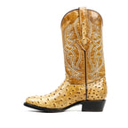 Ostrich Orix Boots - Embossed Leather - Round Toe (E436) - Gomez Western Wear