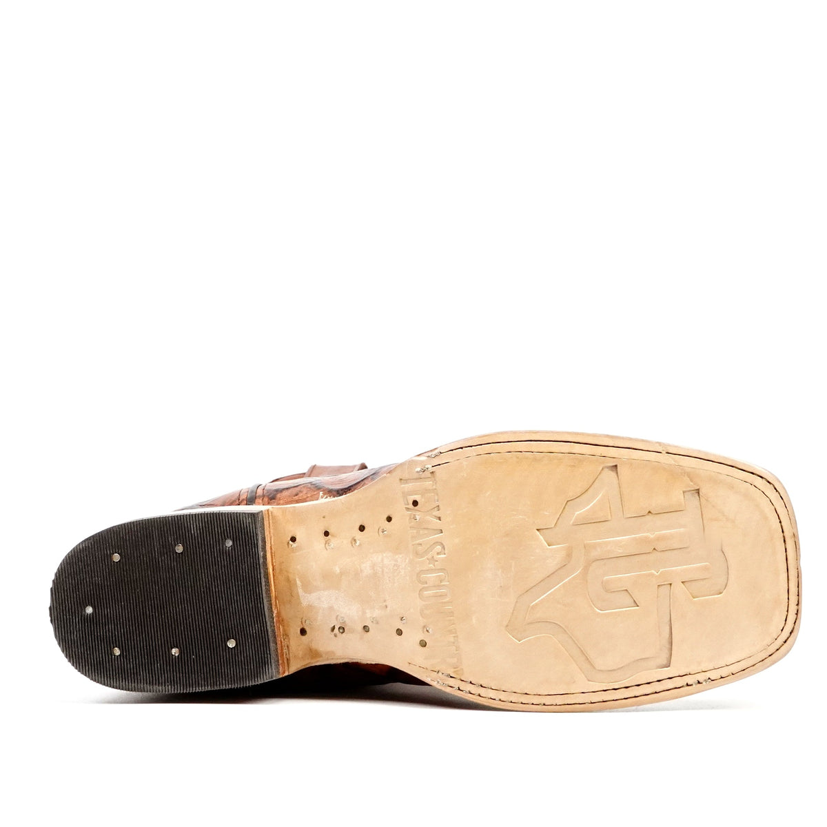 Pirarucu Cognac Boots - Embossed Leather - Square Toe (E687) - Gomez Western Wear