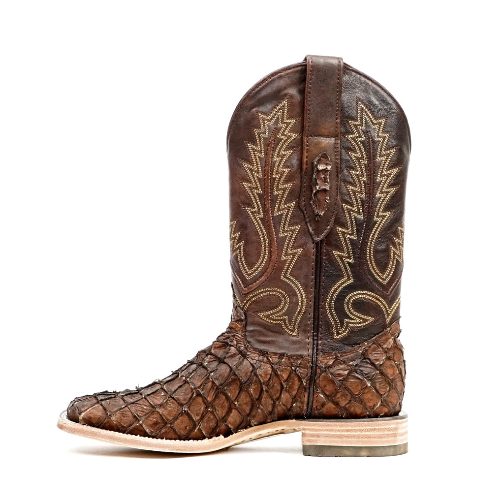 Pirarucu Fish Boots - Brown - Square Toe (PZ60 E.C.) - Gomez Western Wear