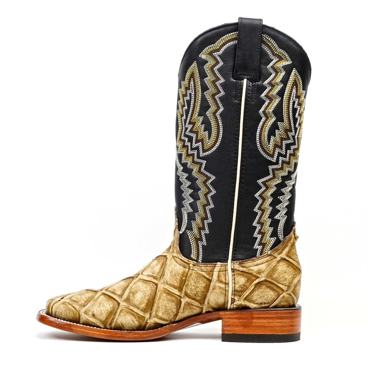 Pirarucu Fish Orix Boots - Embossed Leather - Square Toe (E962) - Gomez Western Wear
