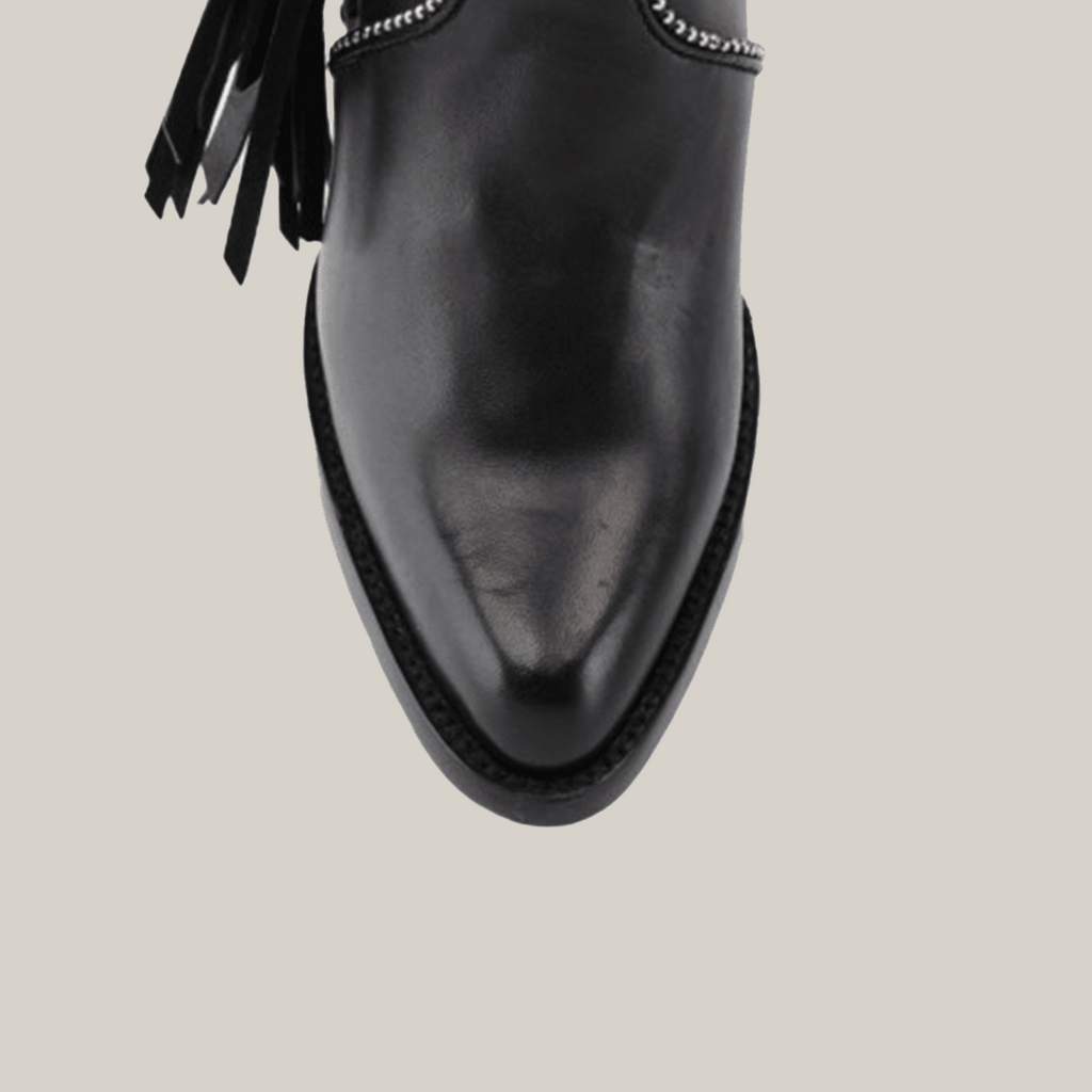 Praga Fringe Tall Shaft Black - J Toe - Gomez Western Wear