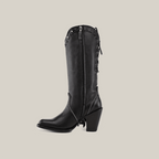 Praga Fringe Tall Shaft Black - J Toe - Gomez Western Wear
