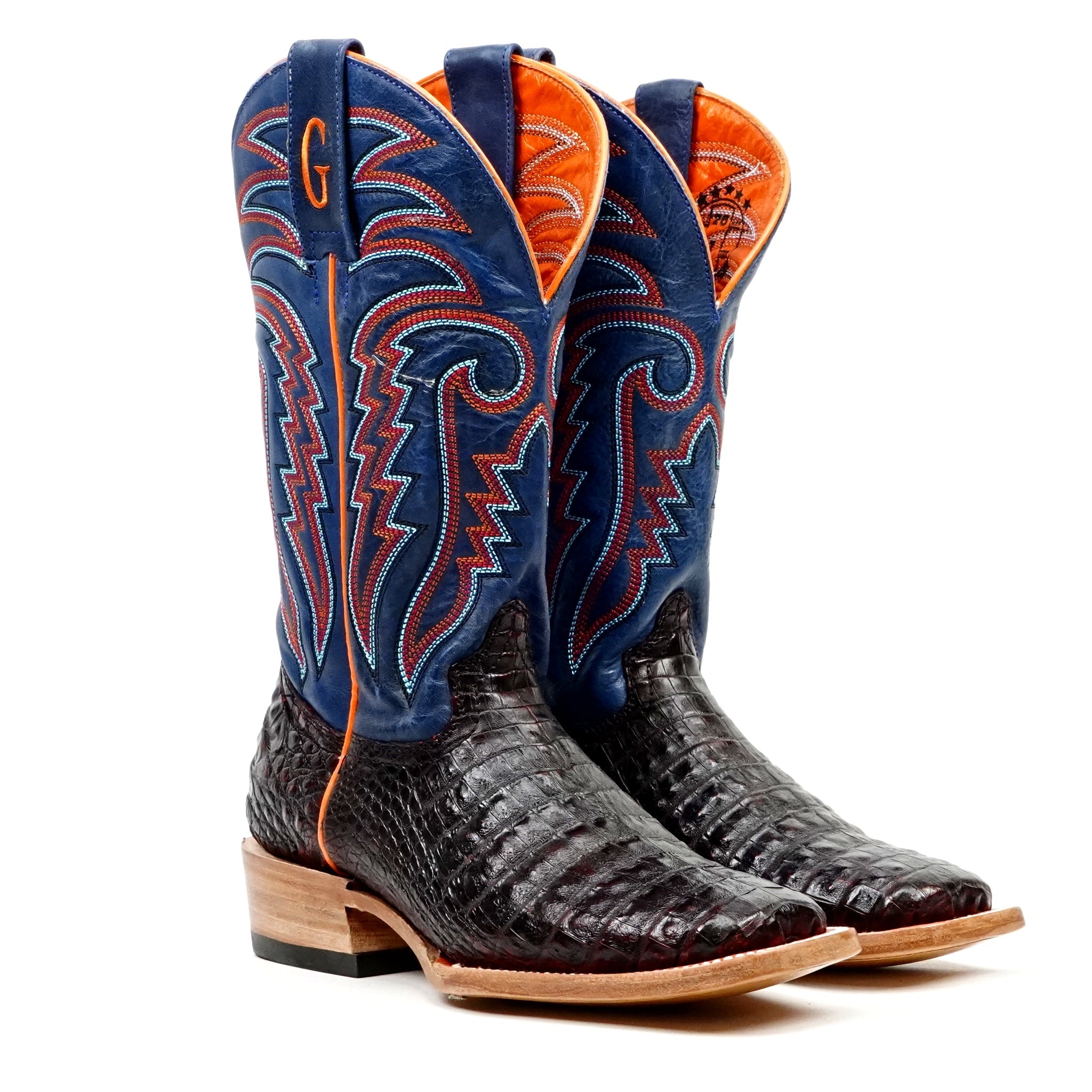 Ranger Caiman Full Belly Boots - Cherry - Square Toe - Gomez