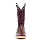 Rhodes Caiman Belly Boots - Wine - Square Toe (LM10) - Gomez Western Wear