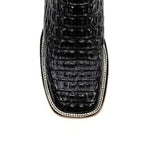 Rhodes Caiman Hornback Boots - Black - Square Toe (LM10) - Gomez Western Wear