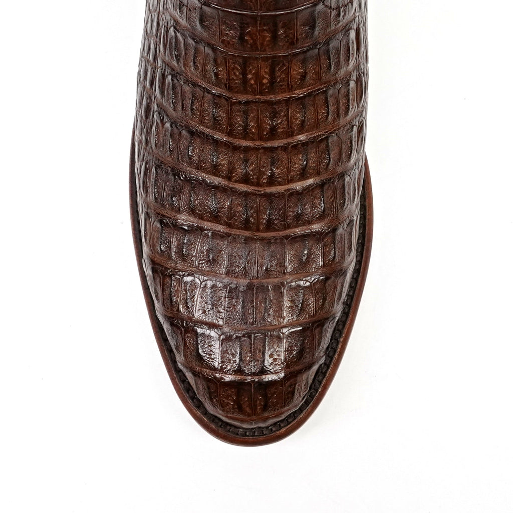 Rhodes Caiman Hornback Boots - Brown - Roper Toe - Gomez Western Wear