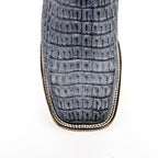 Rhodes Caiman Hornback Boots - Denim Blue- Square Toe (LM10) - Gomez Western Wear