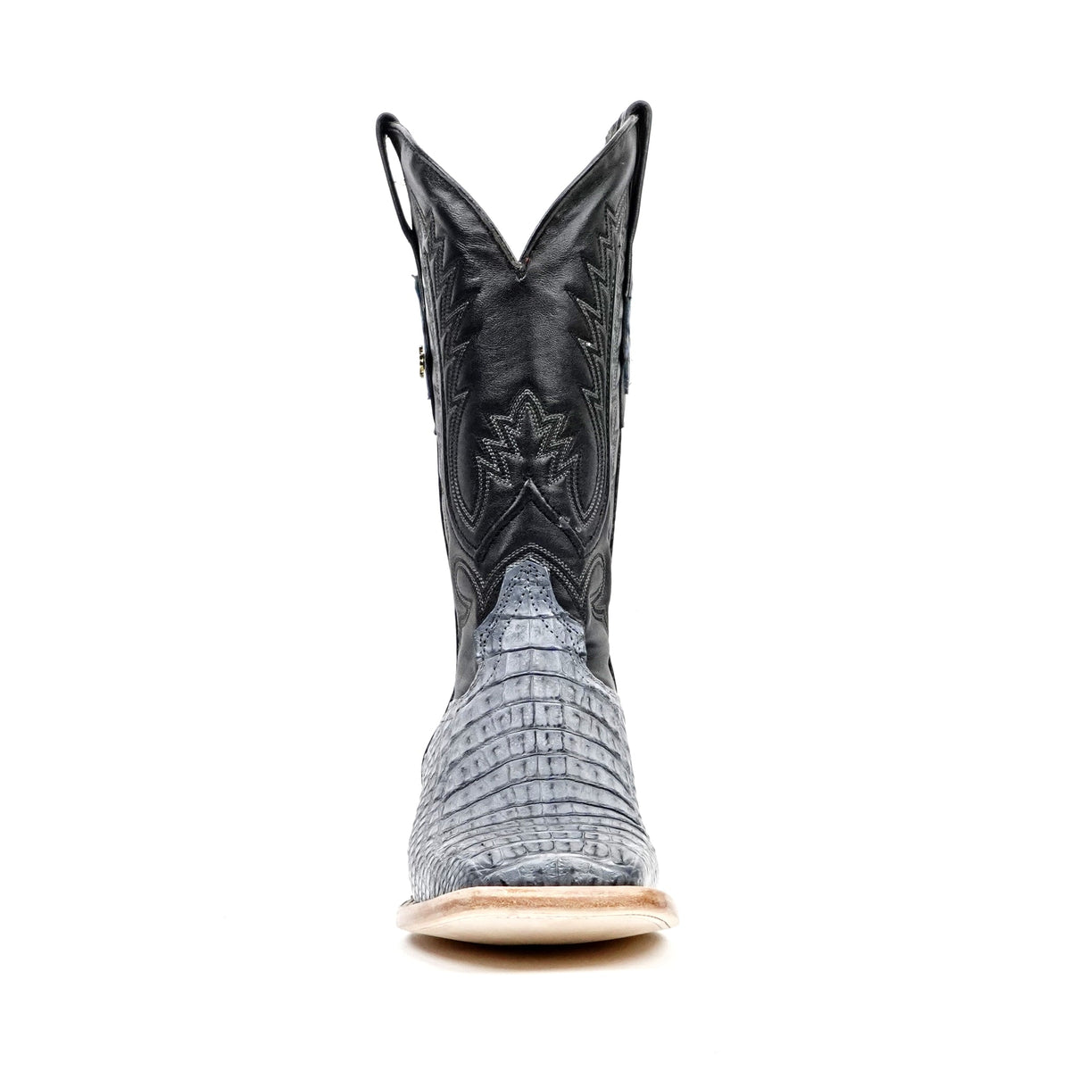 Rhodes Caiman Hornback Boots - Denim Blue- Square Toe (LM10) - Gomez Western Wear