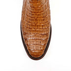 Rhodes Caiman Hornback Boots - Honey - Roper Toe - Gomez Western Wear