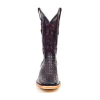 Rhodes Nile Crocodile Hornback Boots - Black Cherry - Square Toe (LM10) - Gomez Western Wear