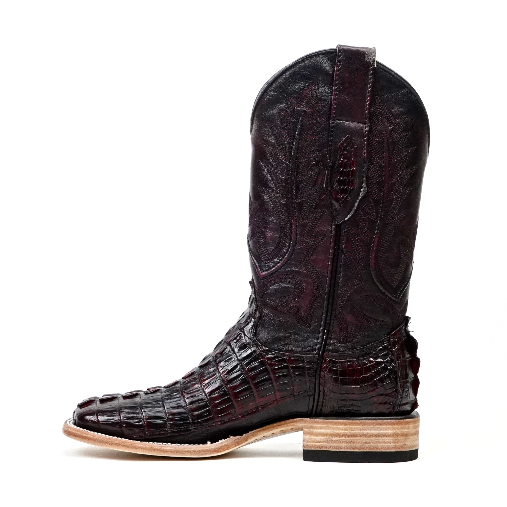 美品VISE RED TAIL ブラック コットンダック生地　カバーオール L Rhodes Nile Crocodile Tail Boots - Black Cherry - Square Toe (LM10