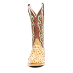 Ridge Ostrich Boots - Fawn - Roper Toe - Gomez Western Wear