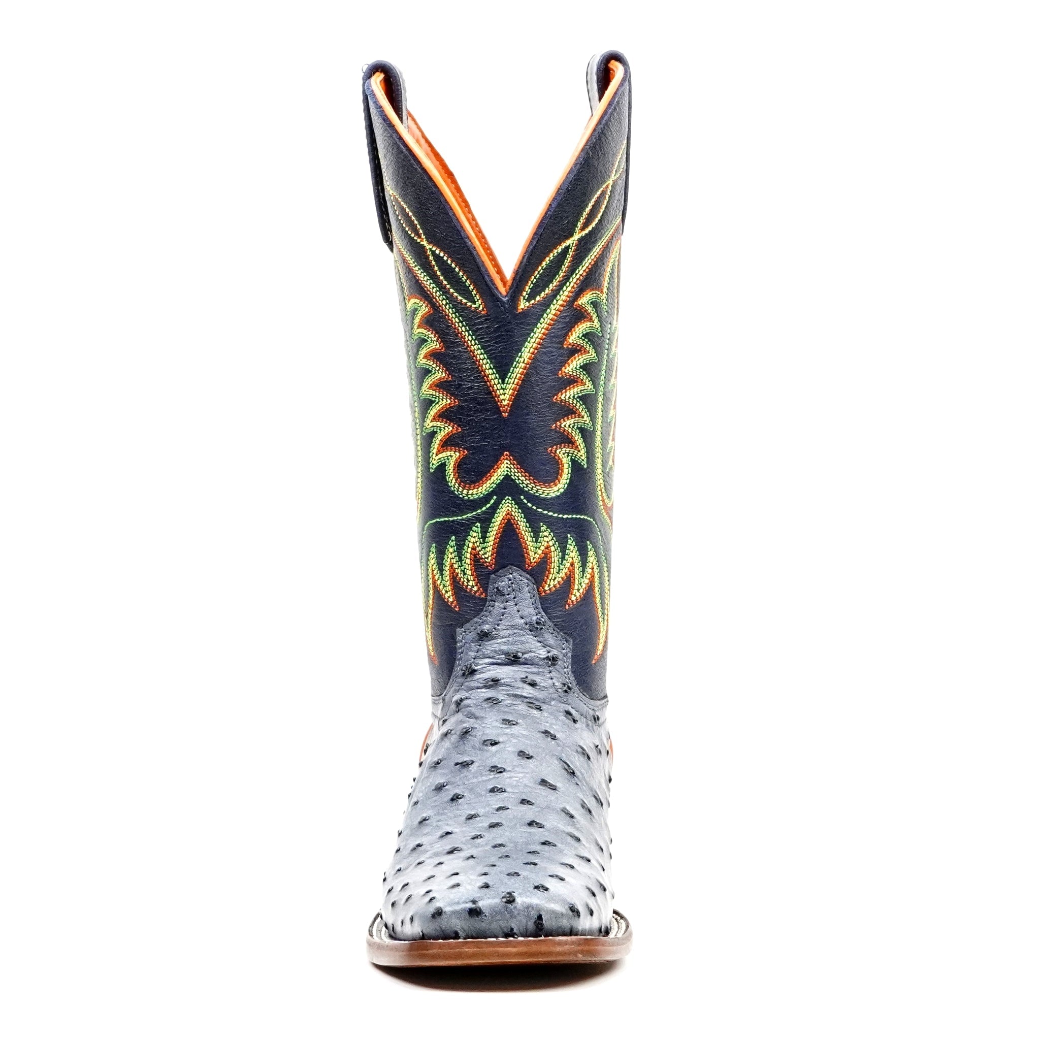 Ridge Ostrich Boots - Safari Blue - Square Toe - Gomez Western Wear