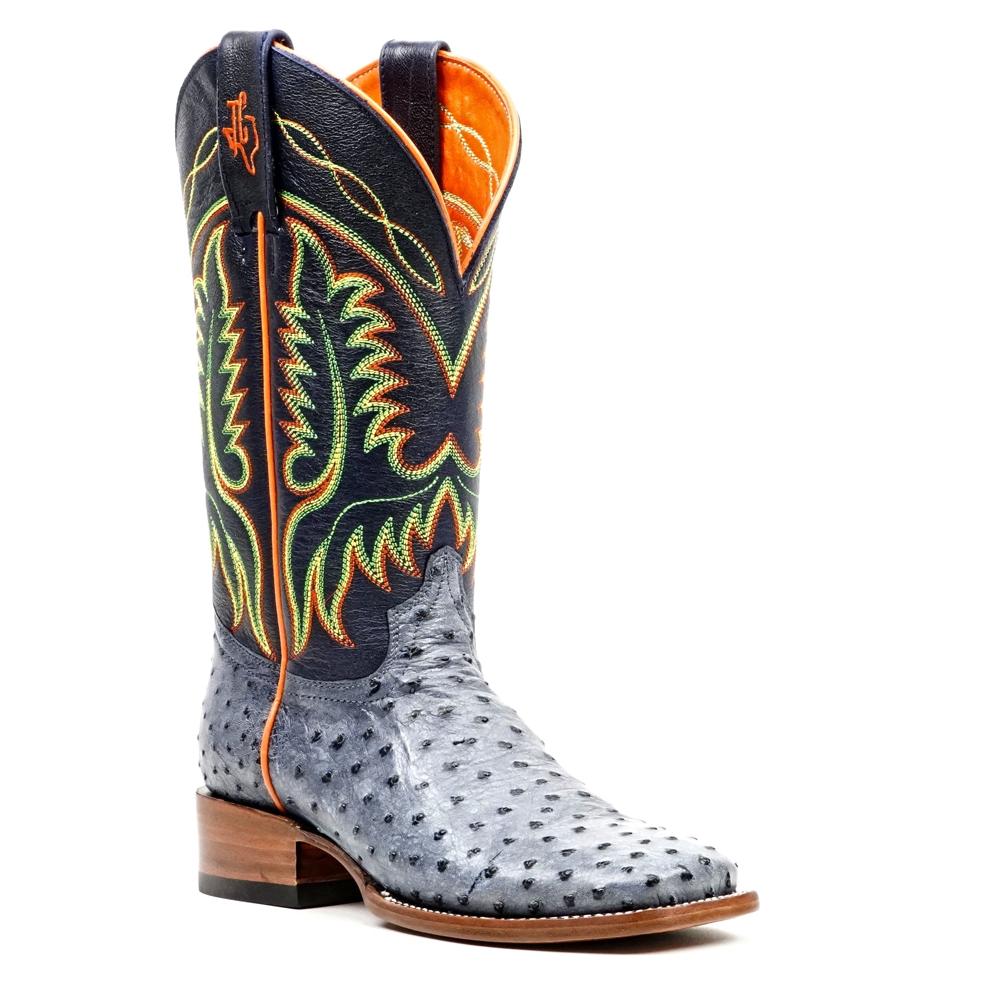 Ridge Ostrich Boots - Safari Blue - Square Toe - Gomez Western Wear