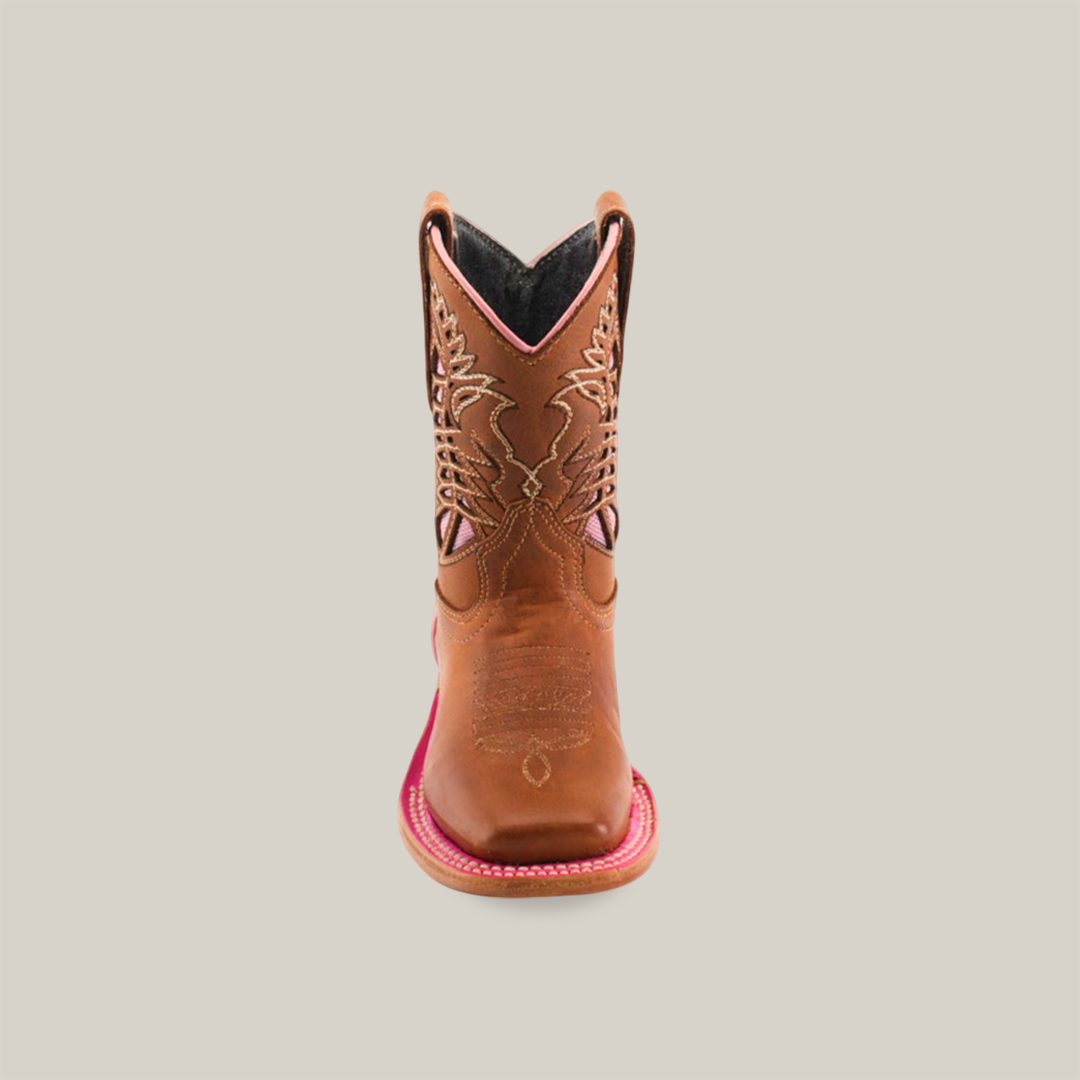 Dube Tan Pink Outline - Square Toe | Texas Country | Apparel & Accessories  > Shoes > Boots