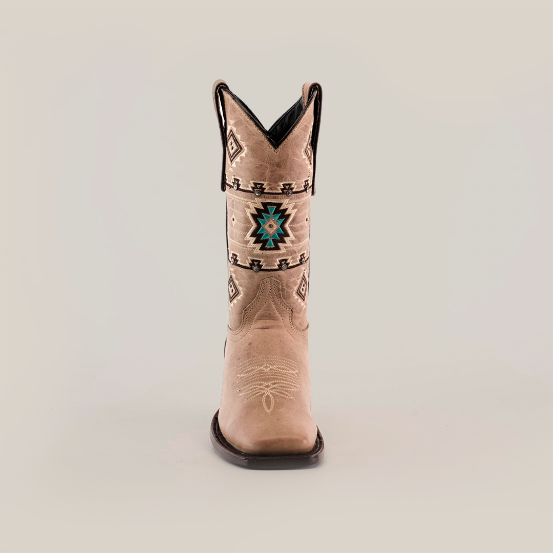 Palles Aztec Stitch Fawn - Short Shaft - Square Toe | Texas