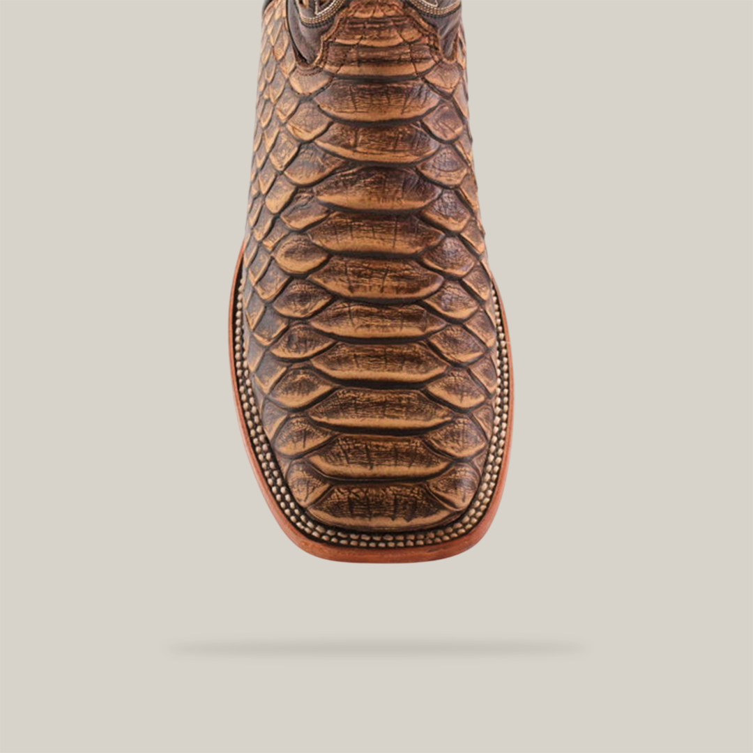 Jumbo Python Cappuccino - Embossed Leather - Square Toe (E682