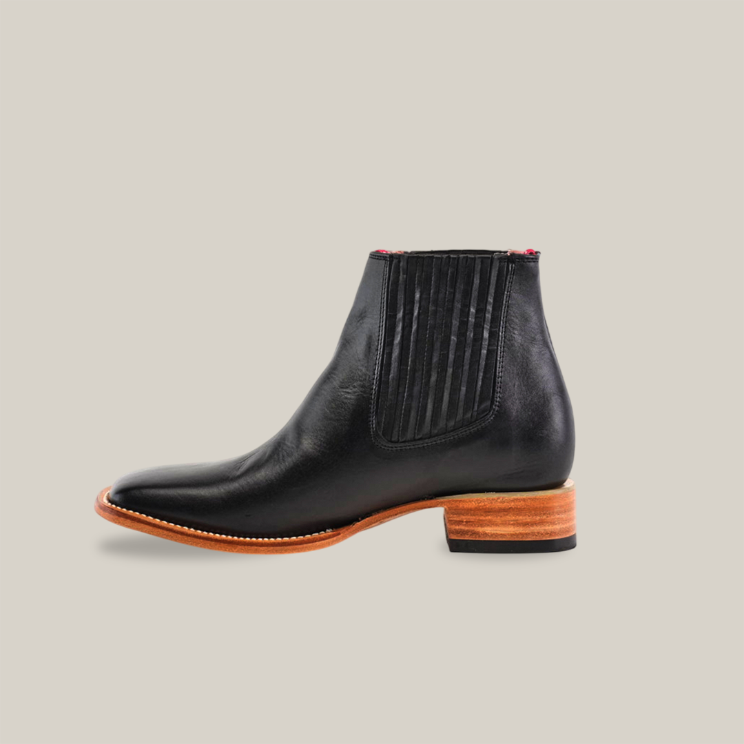 Ankle Boots - Nappa Black - Square Toe (E1200) - Gomez Western Wear 6 US