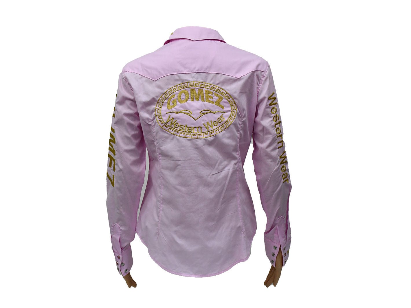 Gomez Womens Long Sleeve Western Shirt Black/White/Vino/Red/Blue/Pink/ With Gold