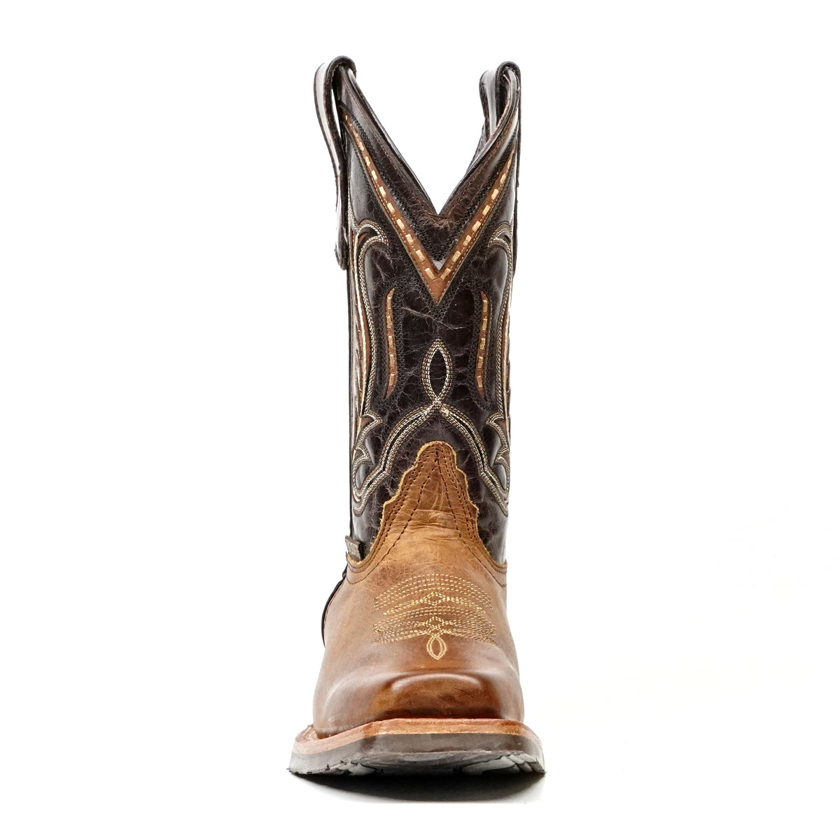 Rustic Honey Leather Boots (Youth) - Slip-Resistant Sole - Rodeo Toe (E28) - Gomez Western Wear