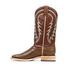 Snake Cowboy Boots - Brown Embossed Leather - Square Toe (E948) - Gomez Western Wear