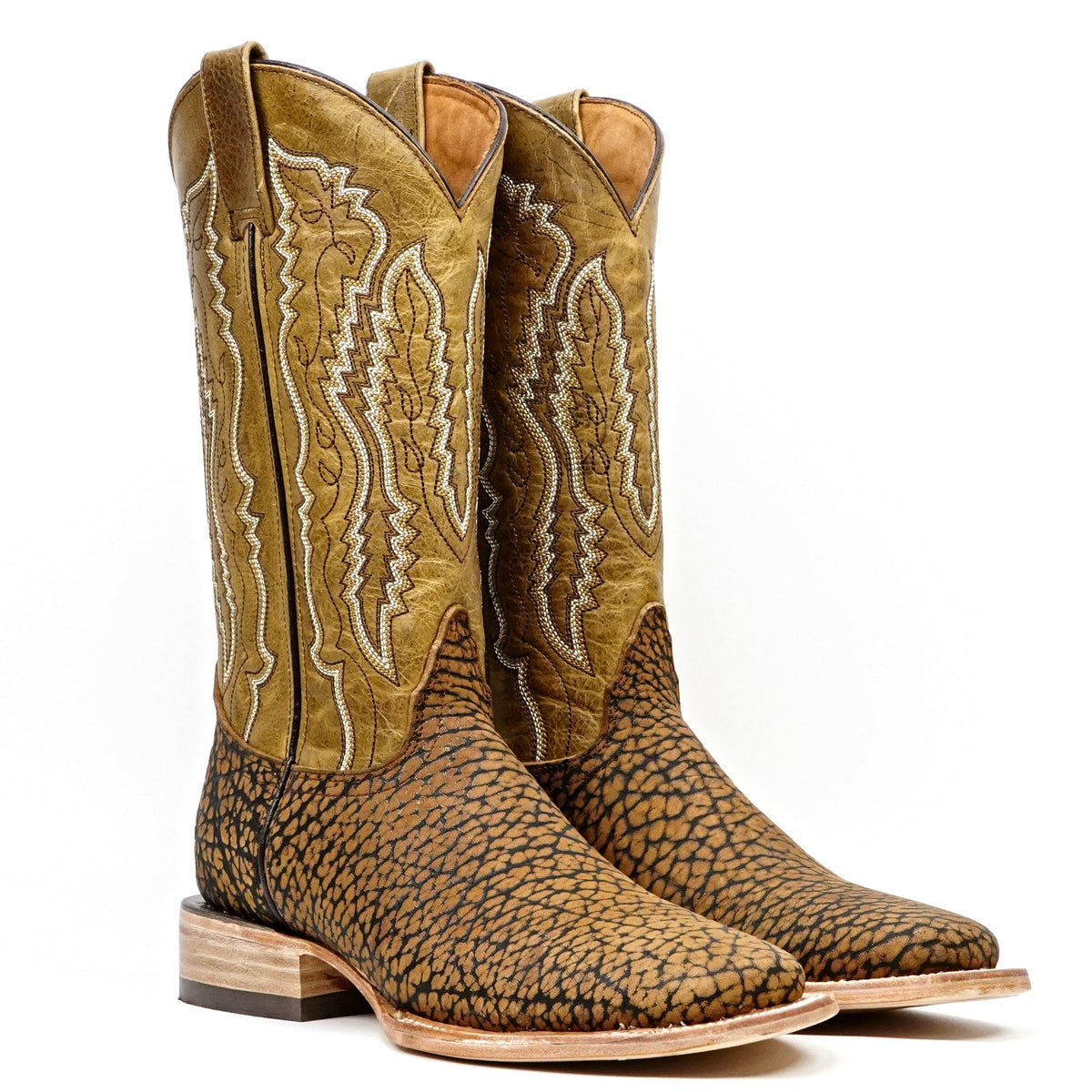 Tan Bullhide Boots - Square Toe (E960) - Gomez Western Wear