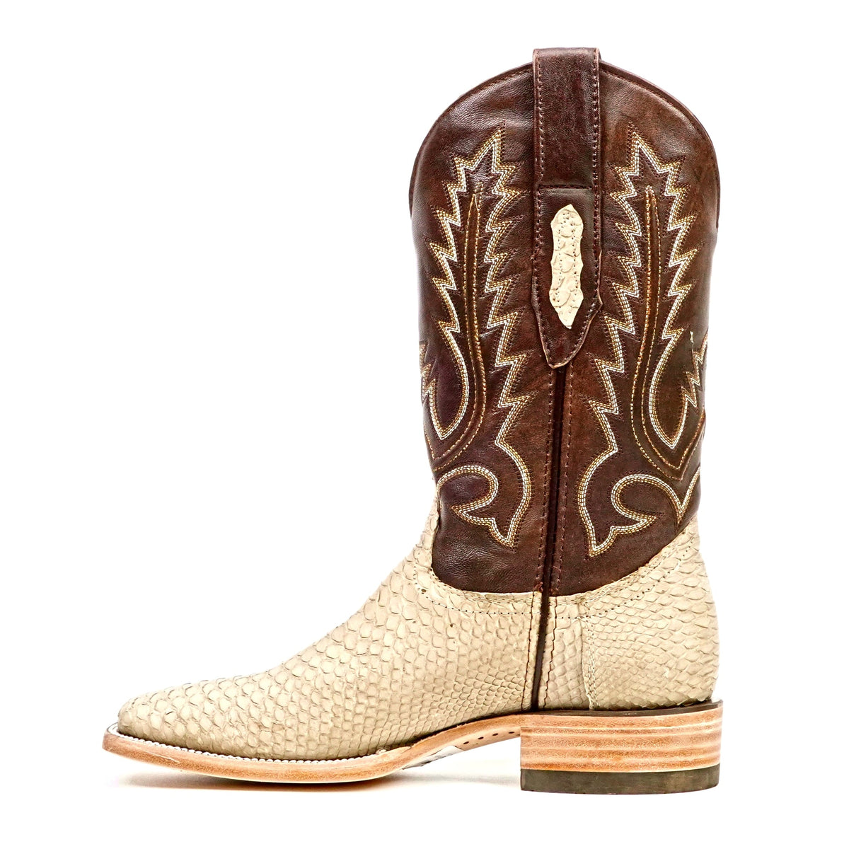 Tanner Cappuccino Python Boots - Square Toe (PN30) - Gomez Western Wear
