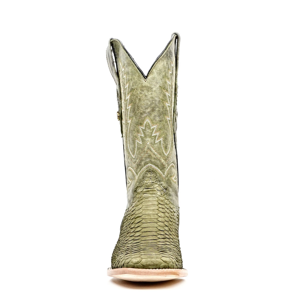 Tanner Python Boots - Agave - Square Toe (PN30) - Gomez Western Wear