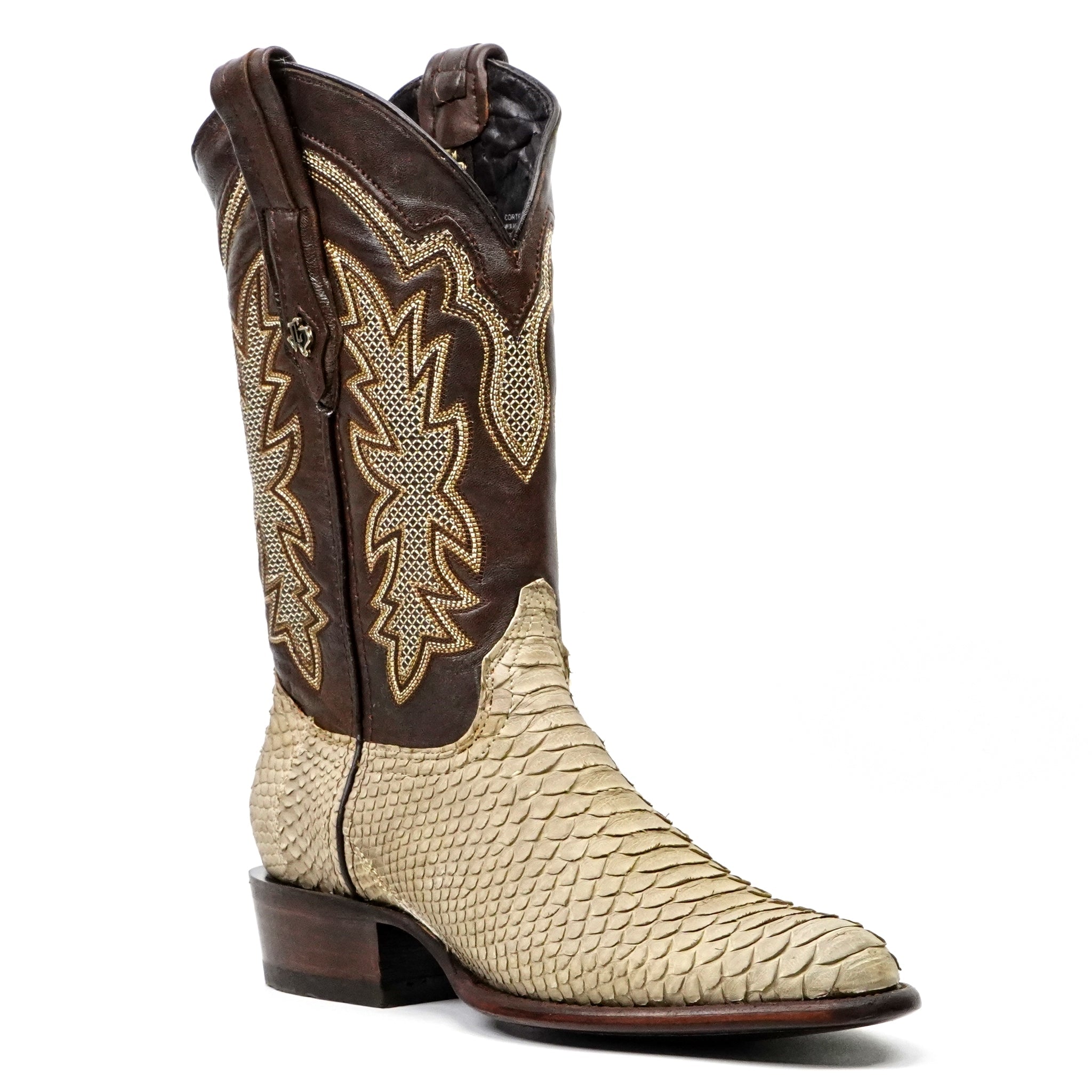 Tanner Python Boots - Cappuccino - Roper Toe (PN240) - Gomez