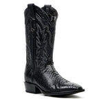 Tanner Python Boots - Glossy Black - Cutter Toe (PN26) - Gomez Western Wear