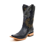 Texas Country Bota Res Hombre Rush Black Cowboy Boots - Snip Toe (E905)