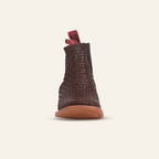 Texas Country Botines Charros TC Basket Weave Ankle Boots - Brown - Square Toe (E1200)