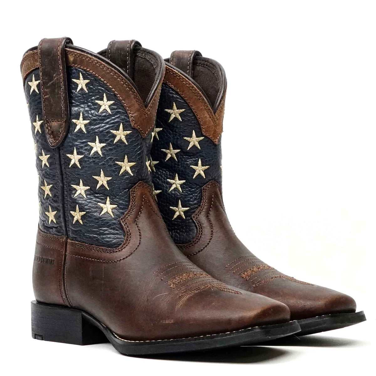 Texas Country Brown Leather Boots - Slip-Resistant Sole - Square Toe (TCK002) - Gomez Western Wear