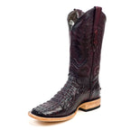 Texas Country Exotic Boots Texas Country Rhodes Nile Crocodile Hornback Boots - Black Cherry - Square Toe (LM10)