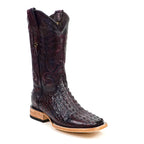 Texas Country Exotic Boots Texas Country Rhodes Nile Crocodile Hornback Boots - Black Cherry - Square Toe (LM10)