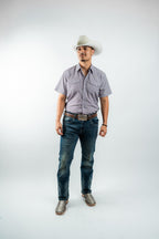 Texas Country - Geometric Black/Red Pearl Snap Short Sleeve Shirt (RT101ST #1104) - Gomez Western Wear