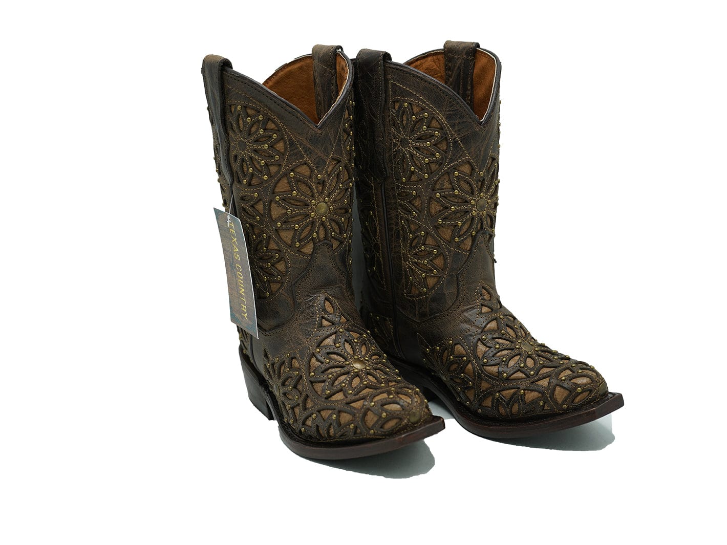 Texas Country Kids Western Girls Boots Cedro Tabaco 319N Vitralli